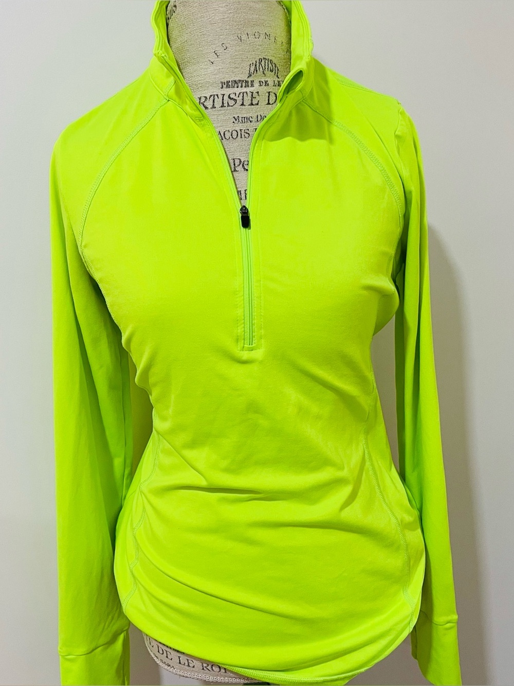 Neon Lime Half-Zip Active Top